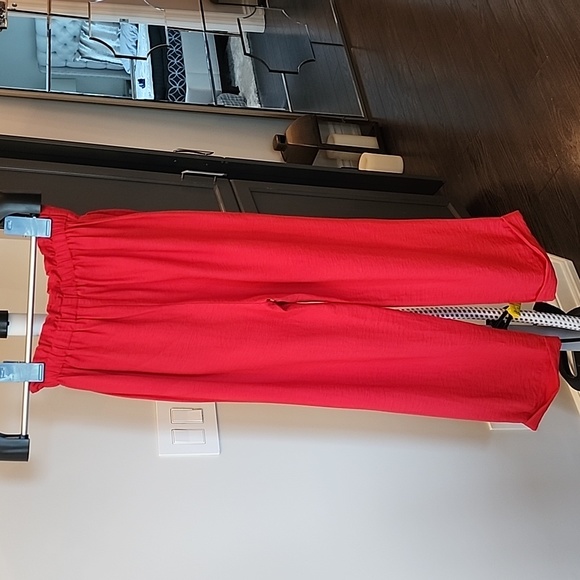 Anthropologie Moon River Cropped Paper Bag Waist Bow Pants Red Size S - Picture 9 of 12